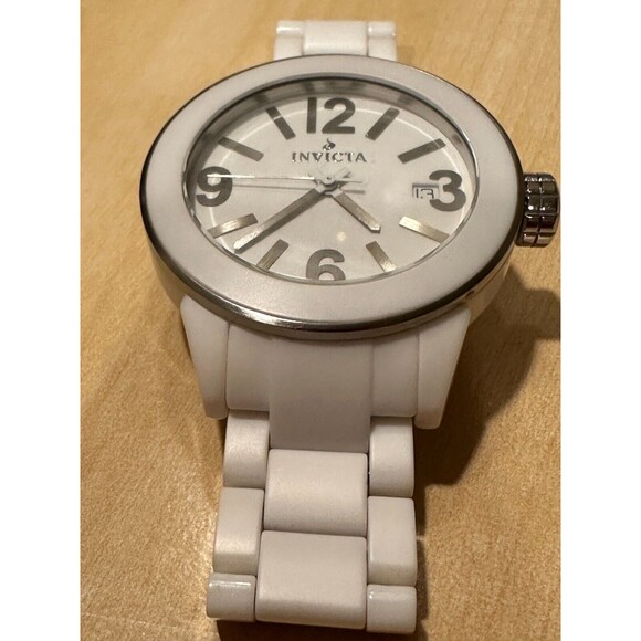 Invicta 1162 Ladies White Ceramic Watch 40mm Water Resistant Swiss Movement - Picture 3 of 3